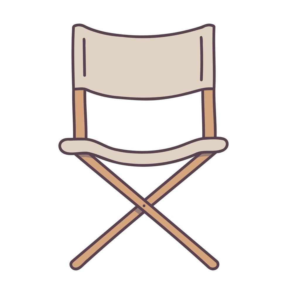 camping stoel. hand getrokken doodle pictogram. vector