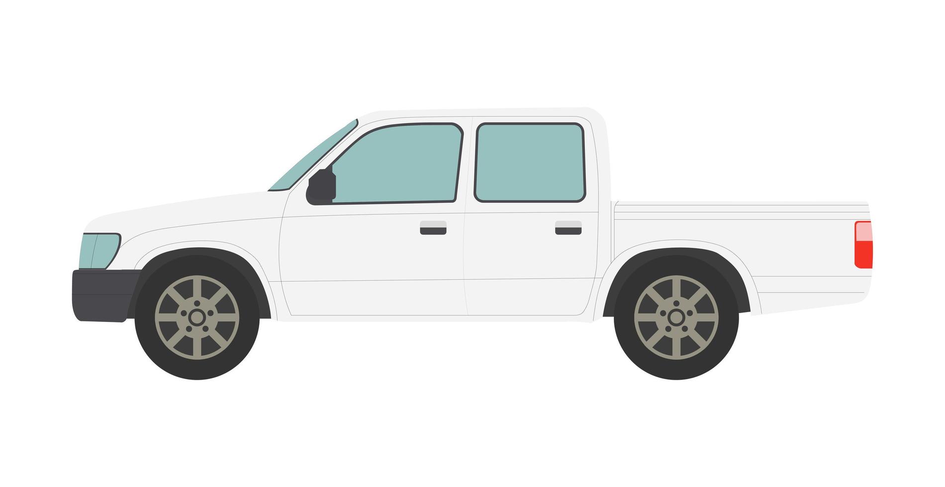 grote witte pick-up truck geïsoleerd op een witte achtergrond - vector