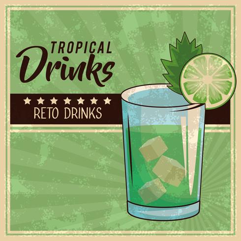 tropische cocktail poster vector