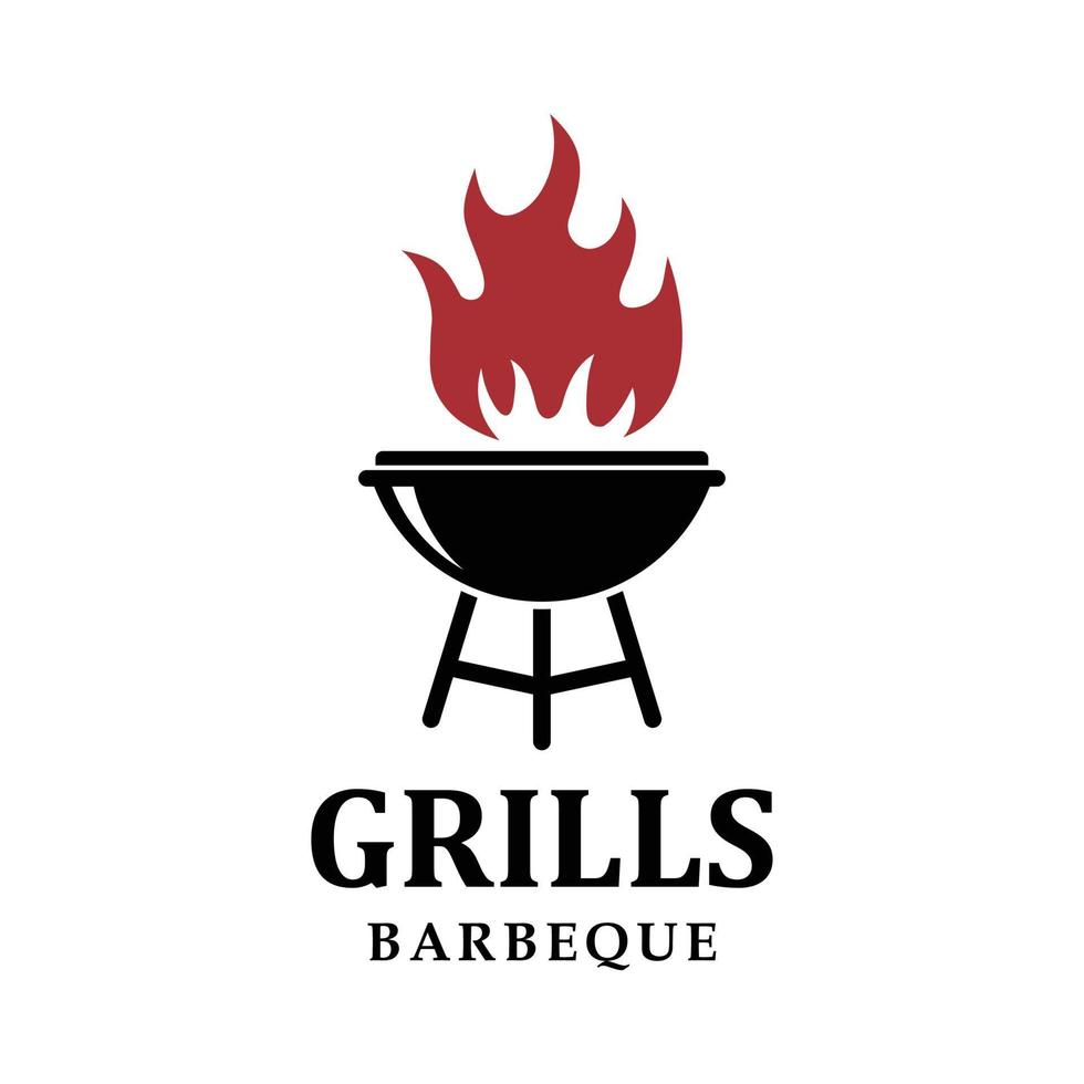 grills barbecue logo vector