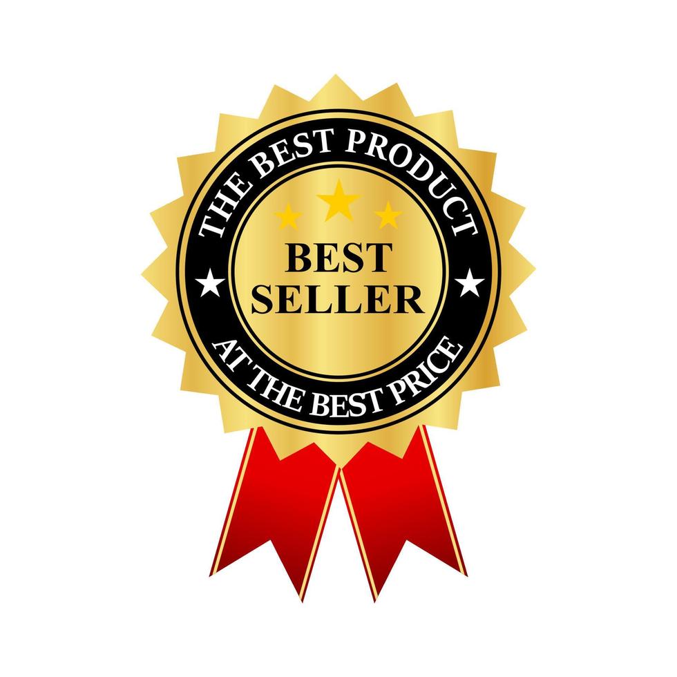 bestseller logo sjabloon illustratie. geschikt voor branding, marketing, label, merk, product, fabriek, website, onderwijs enz vector