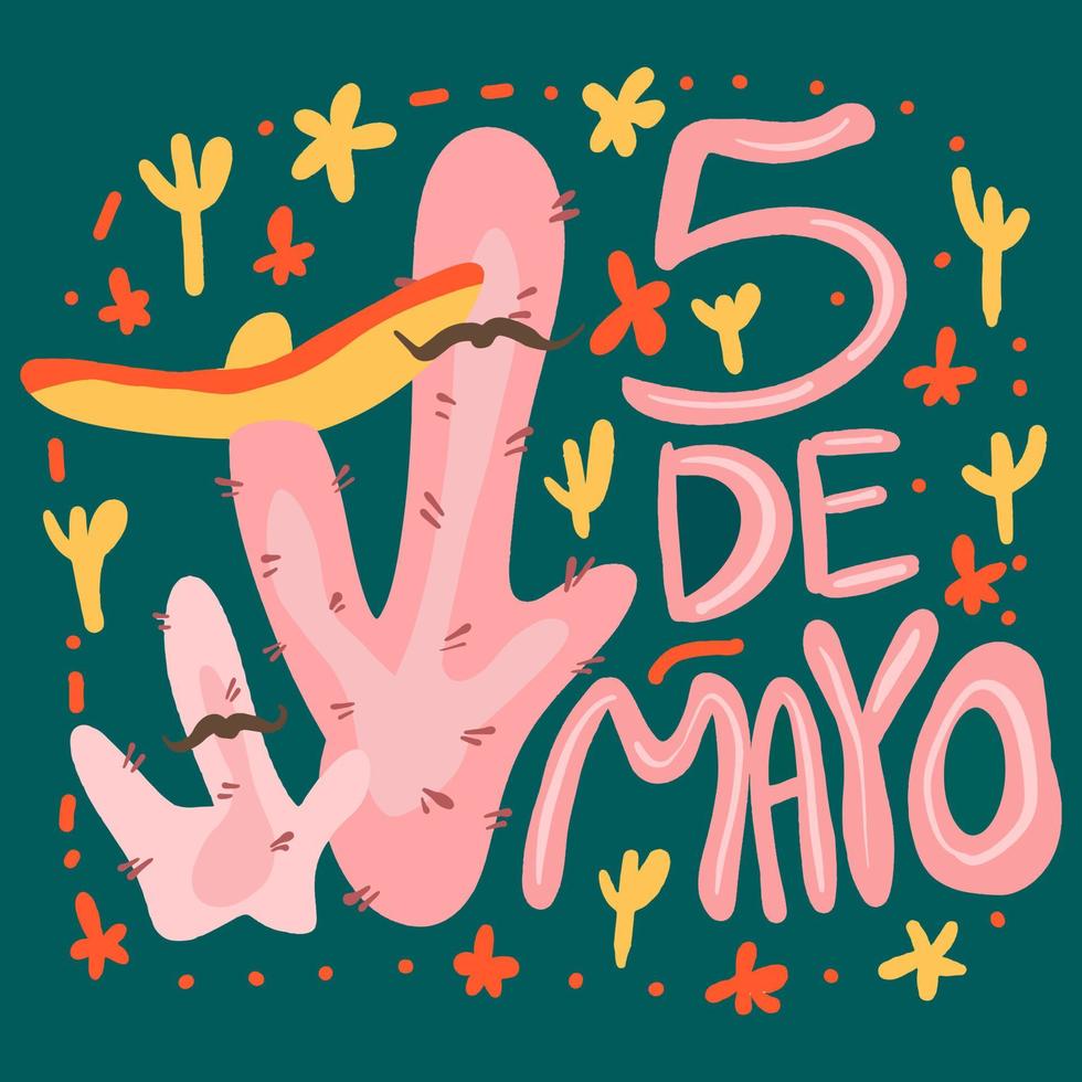 mexicaanse vakantie 5 mei cinco de mayo ansichtkaart. vector