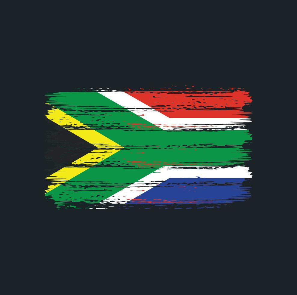 Zuid-Afrikaanse vlag penseelstreken. nationale vlag vector