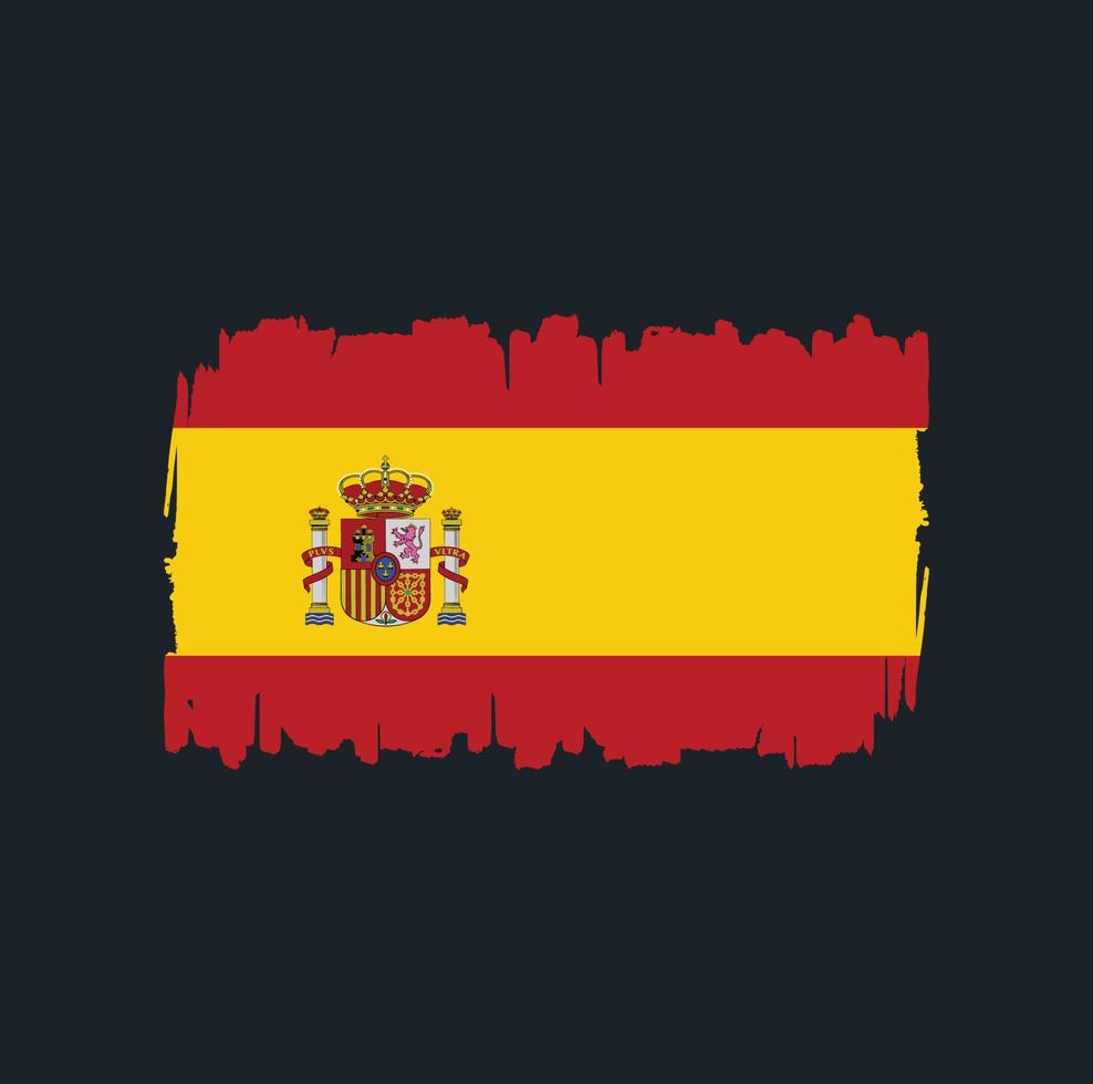 spanje vlag penseelstreken. nationale vlag vector