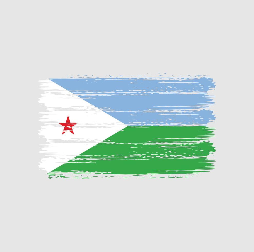 djibouti vlag penseelstreken. nationale vlag vector