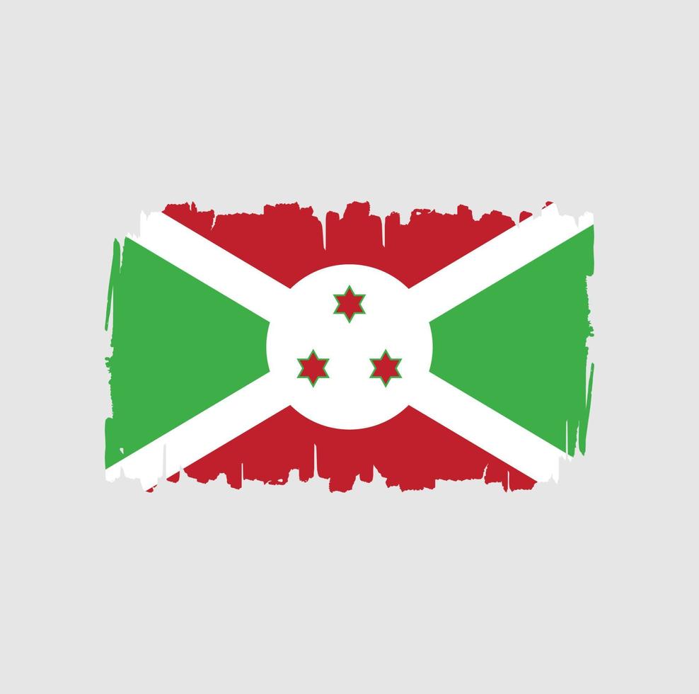 Burundese vlag penseelstreken. nationale vlag vector