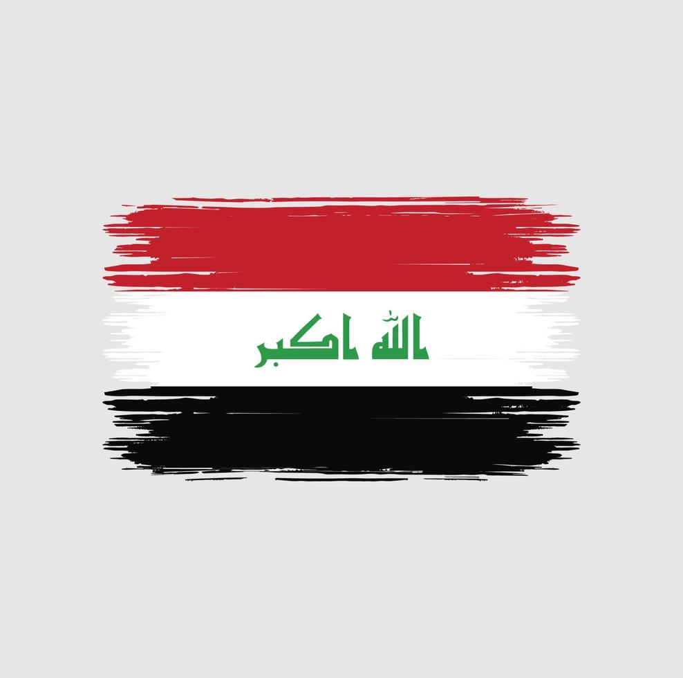 Irak vlag borstel. nationale vlag vector