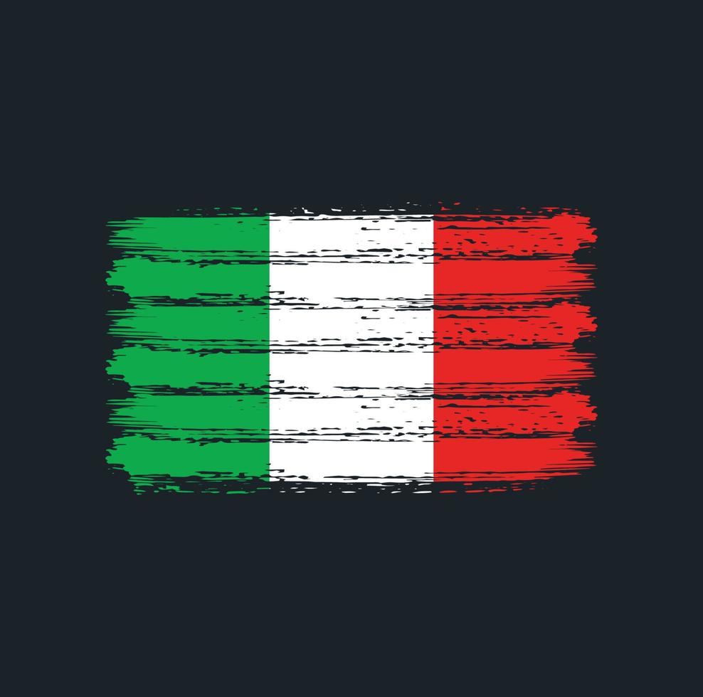 italië vlag penseelstreken. nationale vlag vector