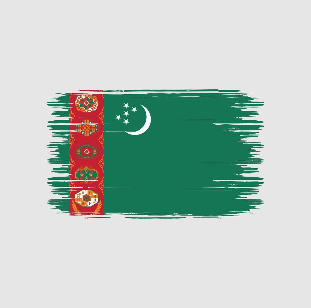 Turkmenistan vlag borstel. nationale vlag vector