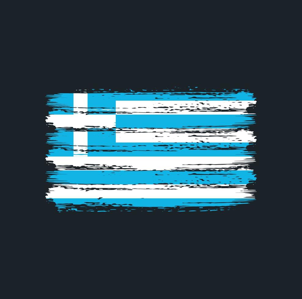 Griekse vlag penseelstreken. nationale vlag vector