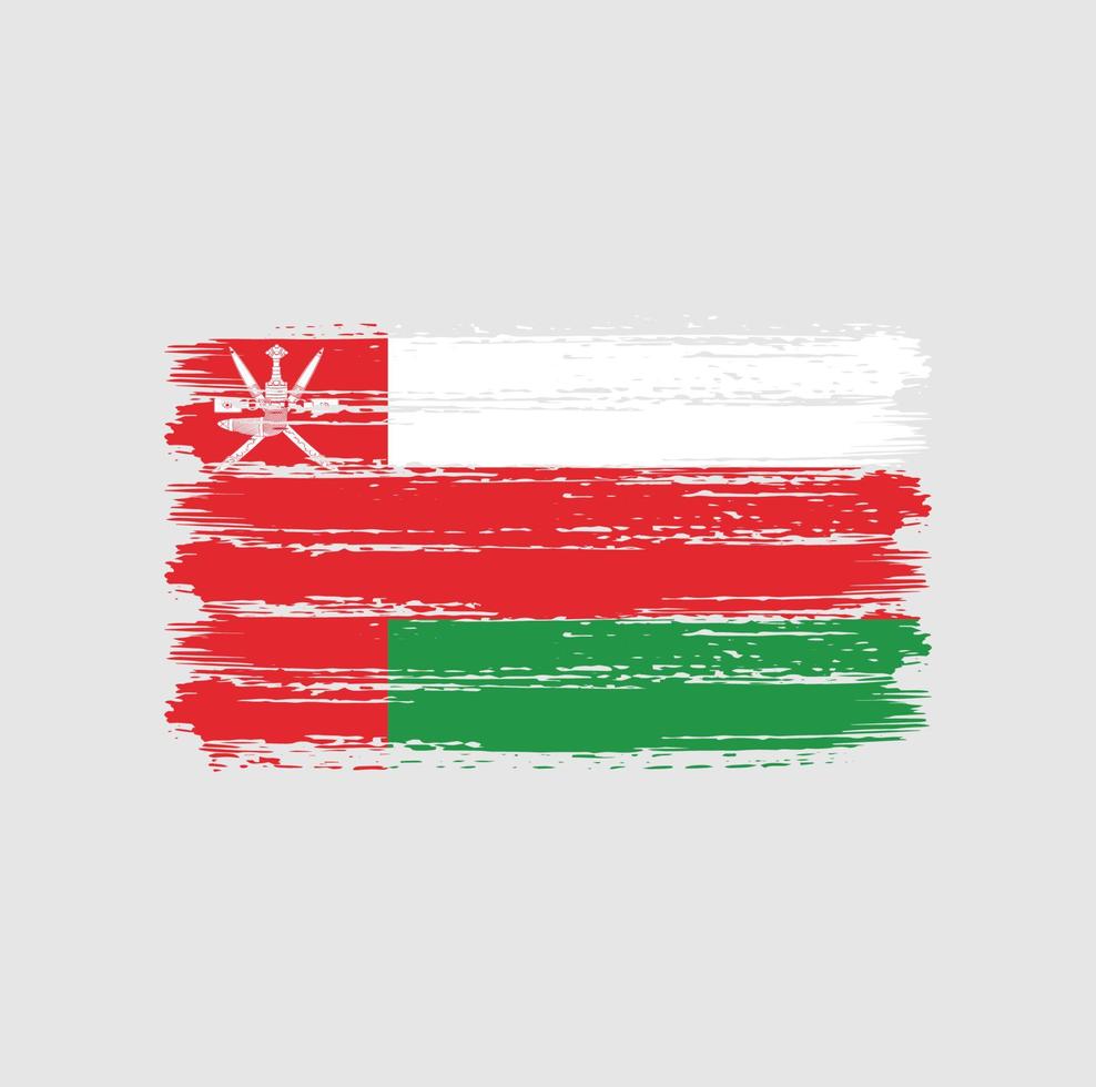 Oman vlag penseelstreken. nationale vlag vector