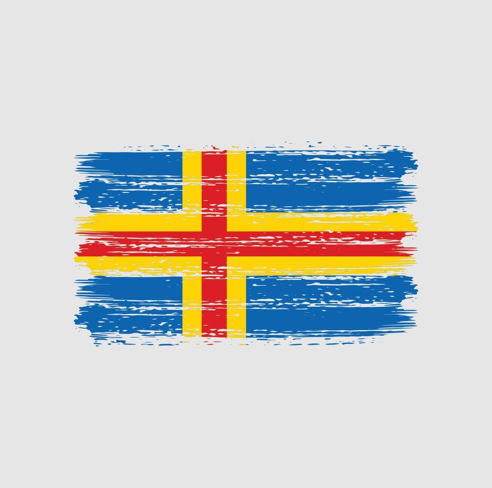 aland eilanden vlag penseelstreken. nationale vlag vector