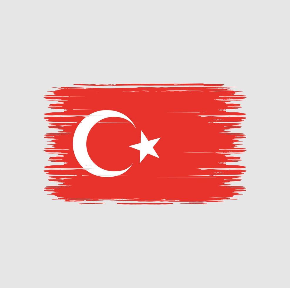 turkije vlag borstel. nationale vlag vector