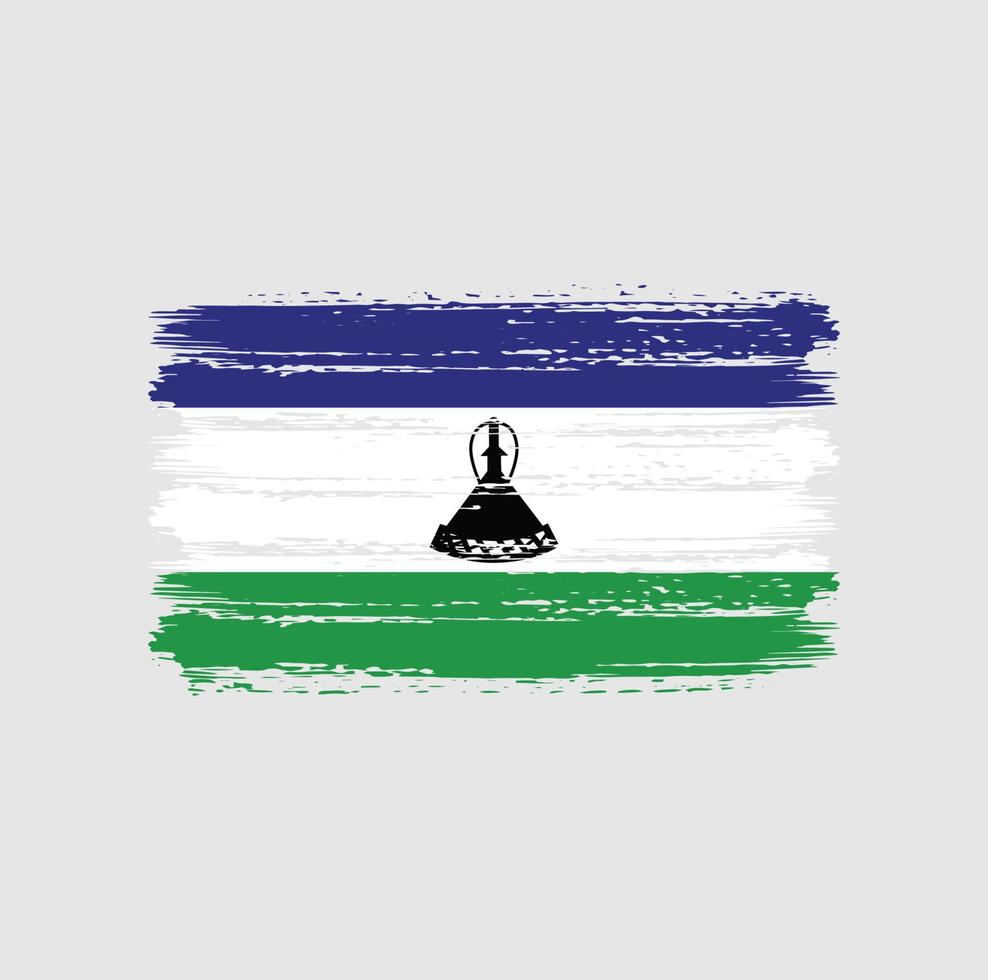 lesotho vlag penseelstreken. nationale vlag vector