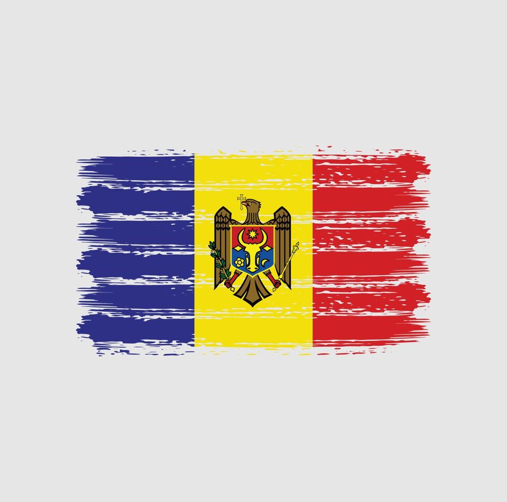 Moldavische vlag penseelstreken. nationale vlag vector