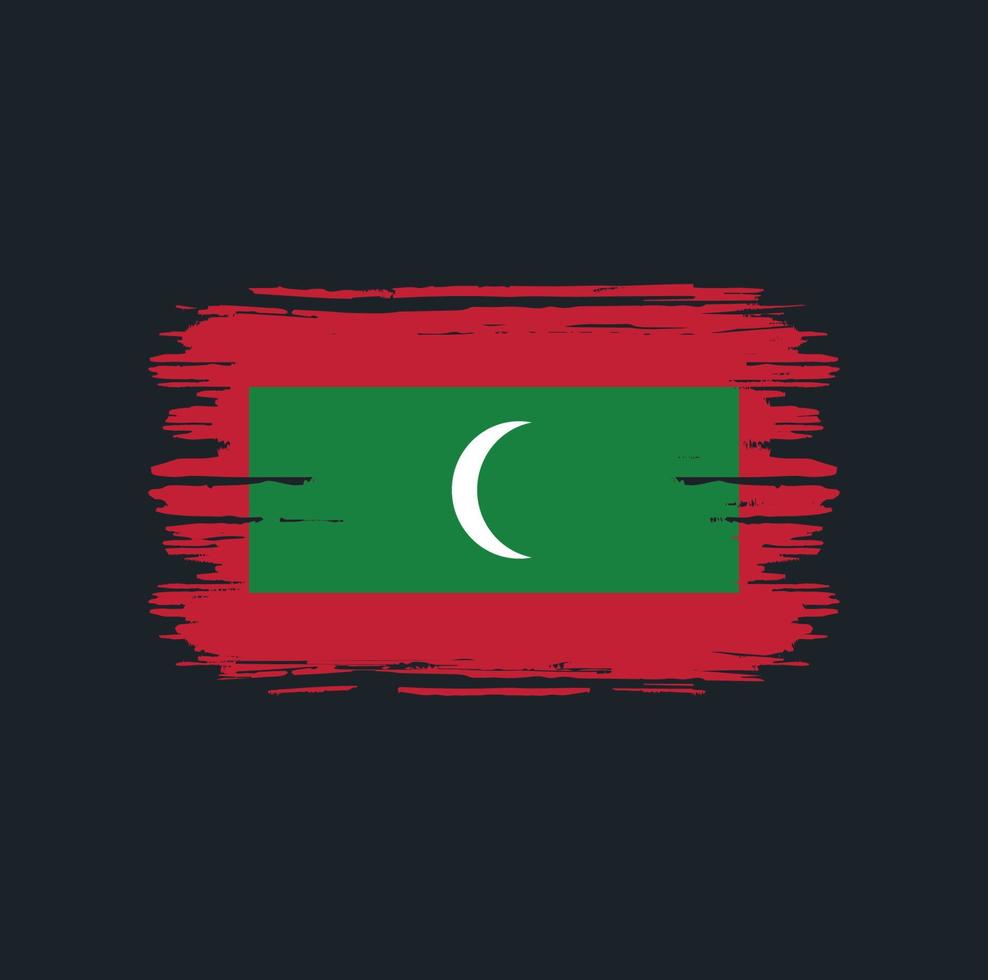 Maldiven vlag borstel. nationale vlag vector