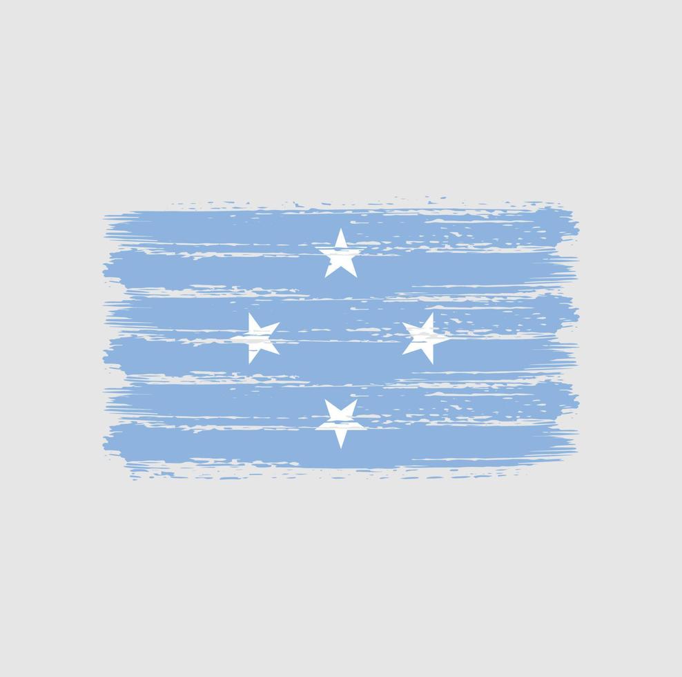 micronesië vlag penseelstreken. nationale vlag vector