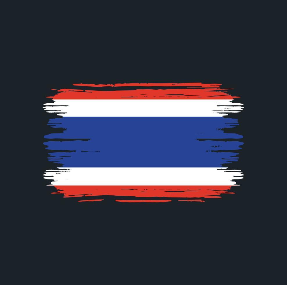 Thailand vlag borstel. nationale vlag vector