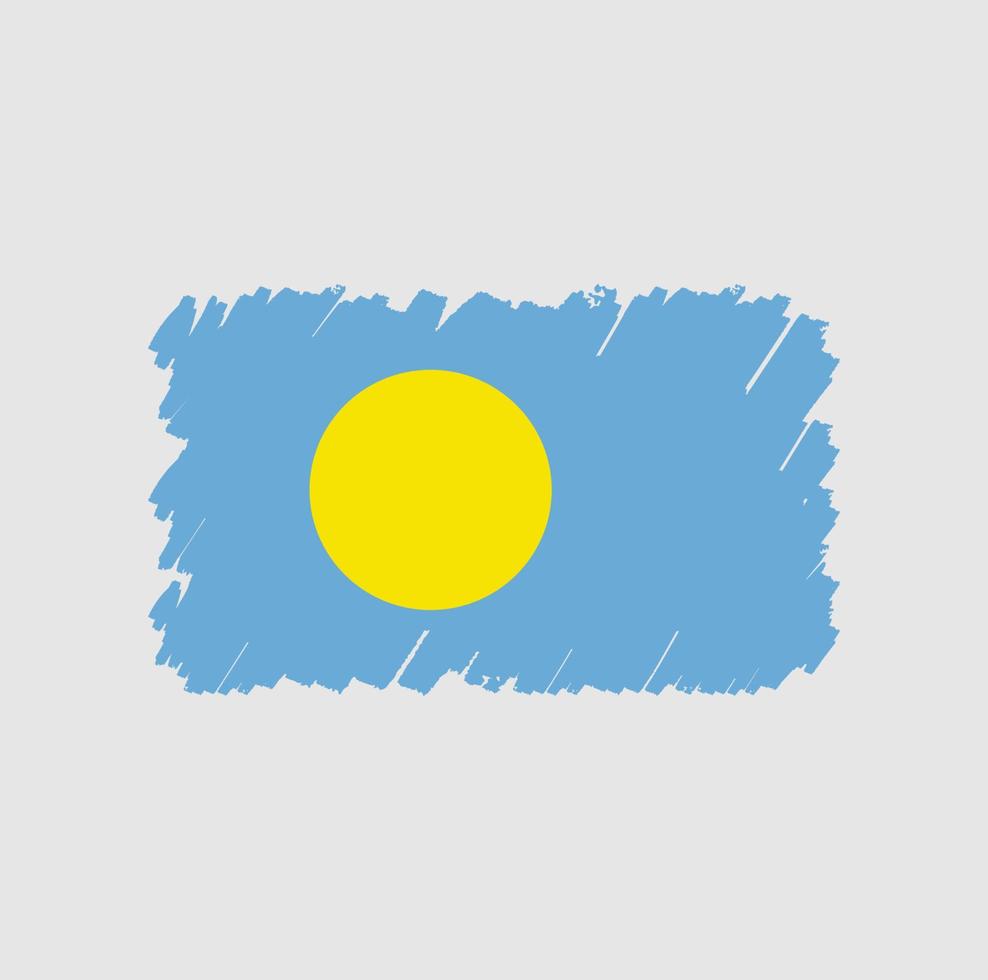 palau vlag borstel vector