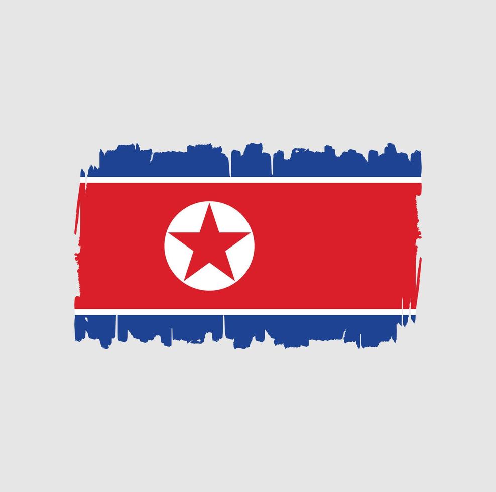 noord-korea vlag penseelstreken. nationale vlag vector