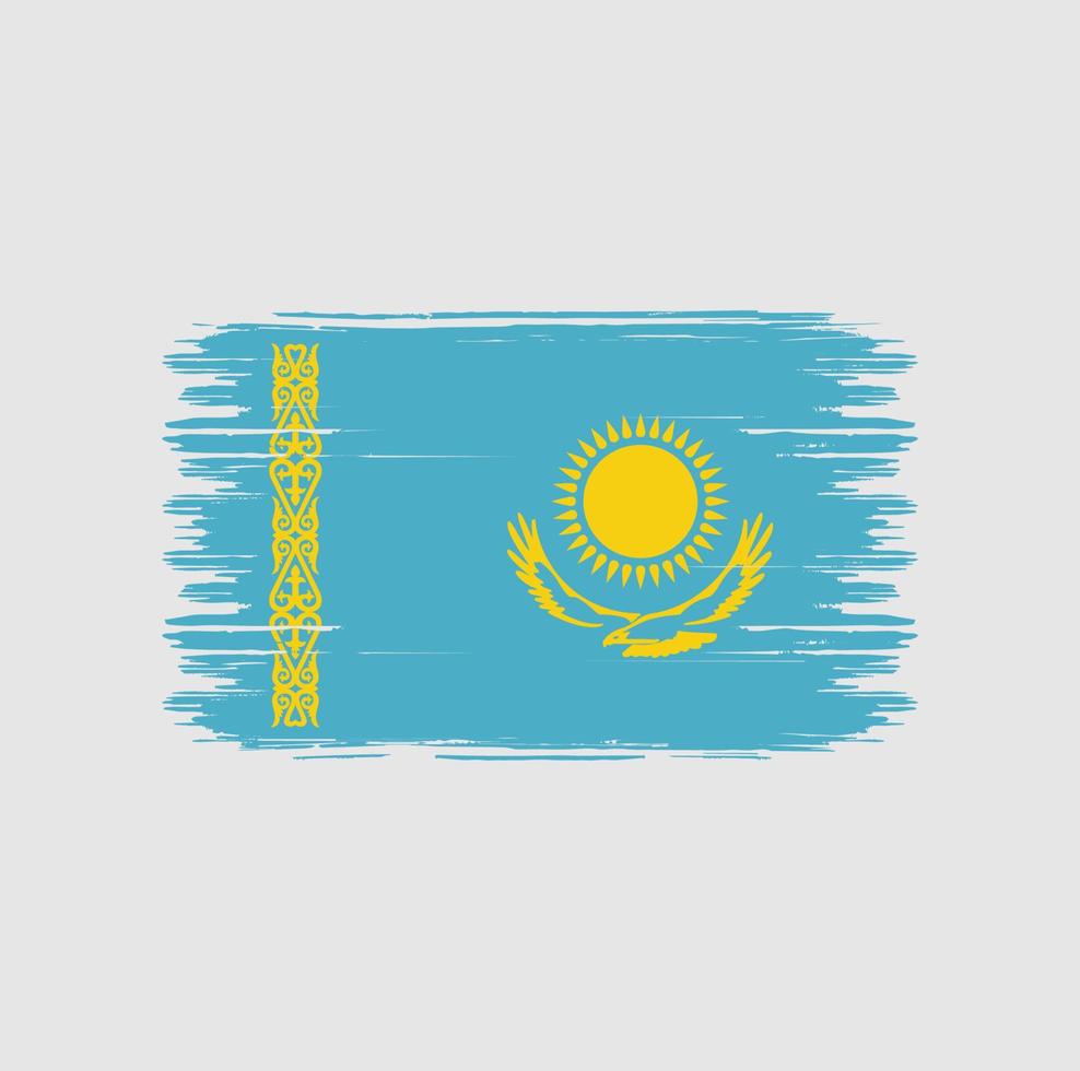 Kazachstan vlag borstel. nationale vlag vector