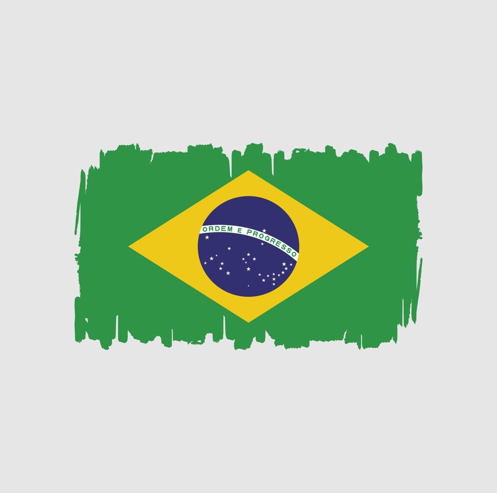 braziliaanse vlag penseelstreken. nationale vlag vector