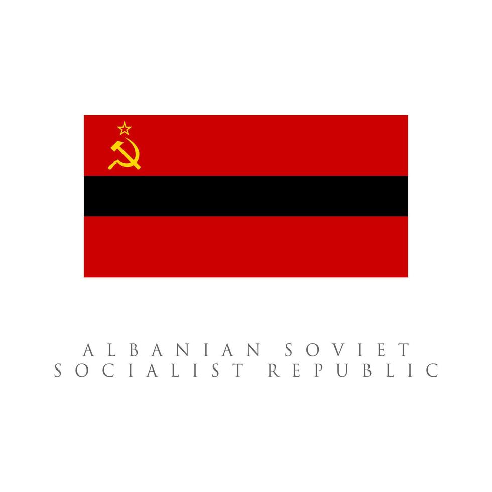vlag van de albanese sovjet-socialistische republiek. geïsoleerd op witte achtergrond vector
