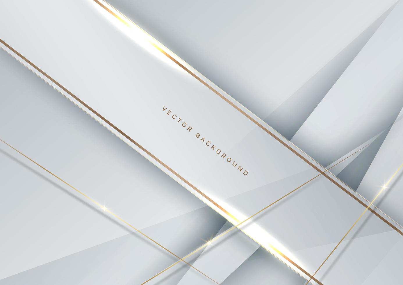 abstracte luxe witte en grijze elegante geometrische diagonale overlay laag achtergrond met gouden lijnen. vector