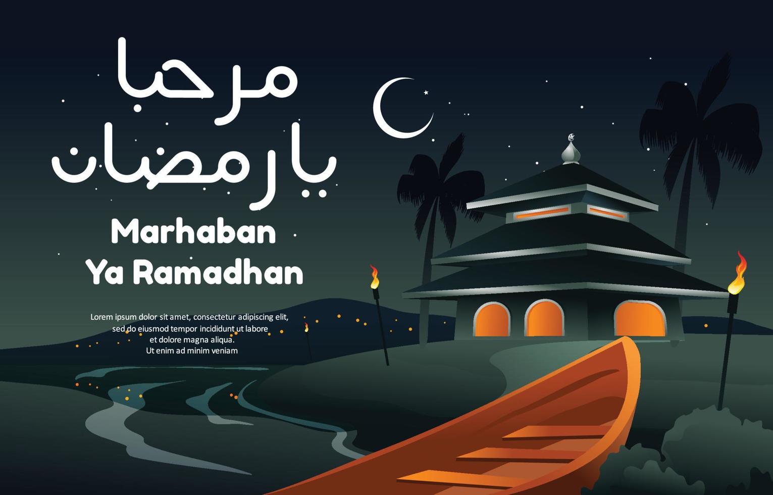 vreedzame ramadhan nacht vector