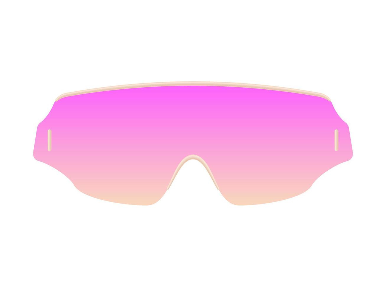 neon futuristische bril sjabloon. cyberpunk roze verloop met trendy gouden frame synthwave digitale stijl elegante trendy vector optica