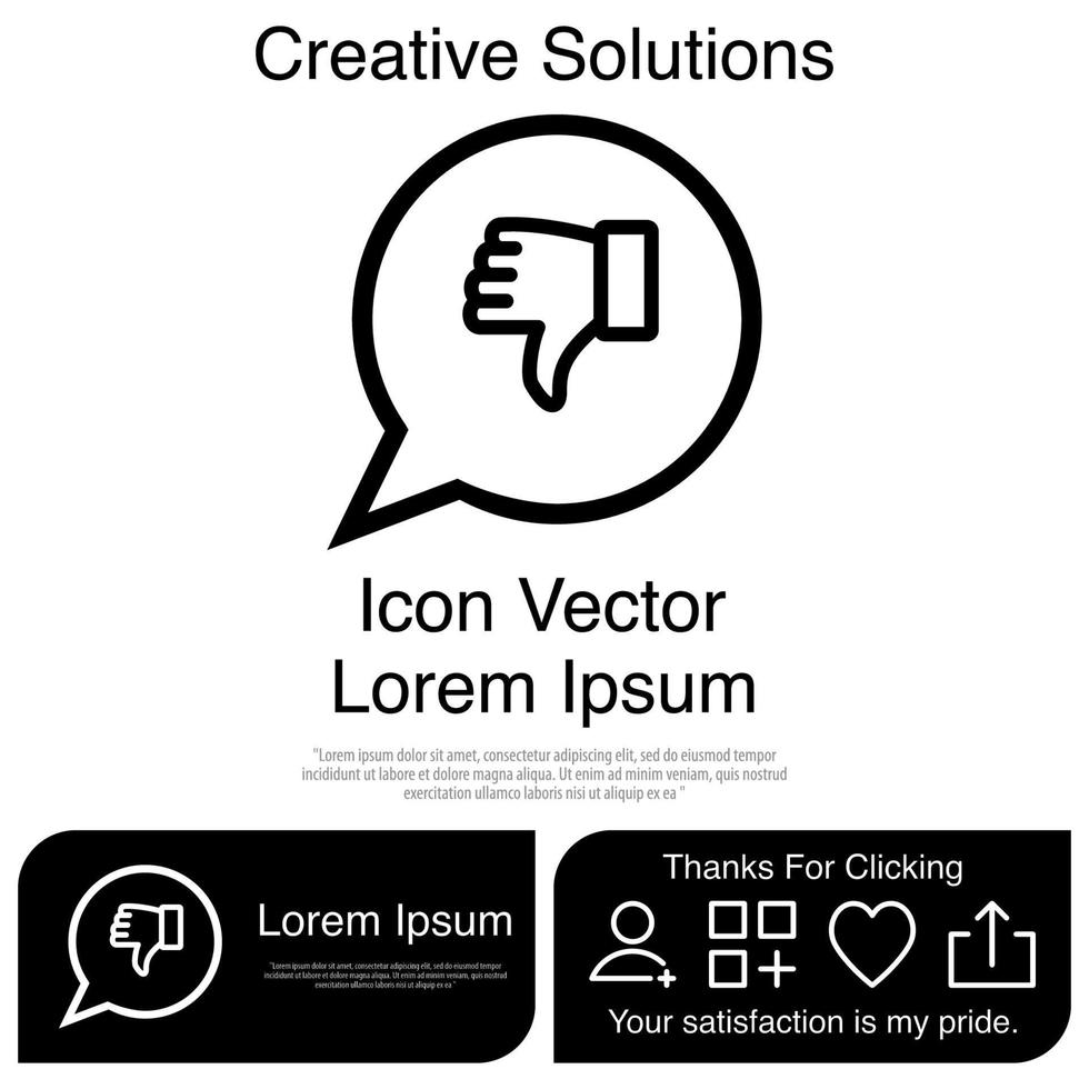 lelijke opmerking, duim omlaag commentaar pictogram vector eps 10