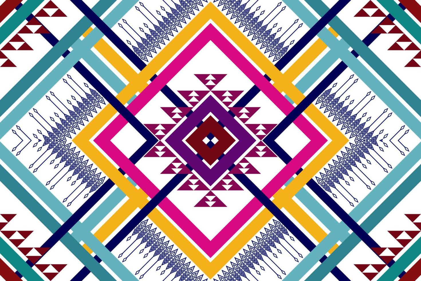 geometrisch etnisch patroonontwerp. Azteekse stof tapijt mandala ornament chevron textiel decoratie behang. tribal turkije afrikaanse indische traditionele borduurwerk vector illustraties achtergrond