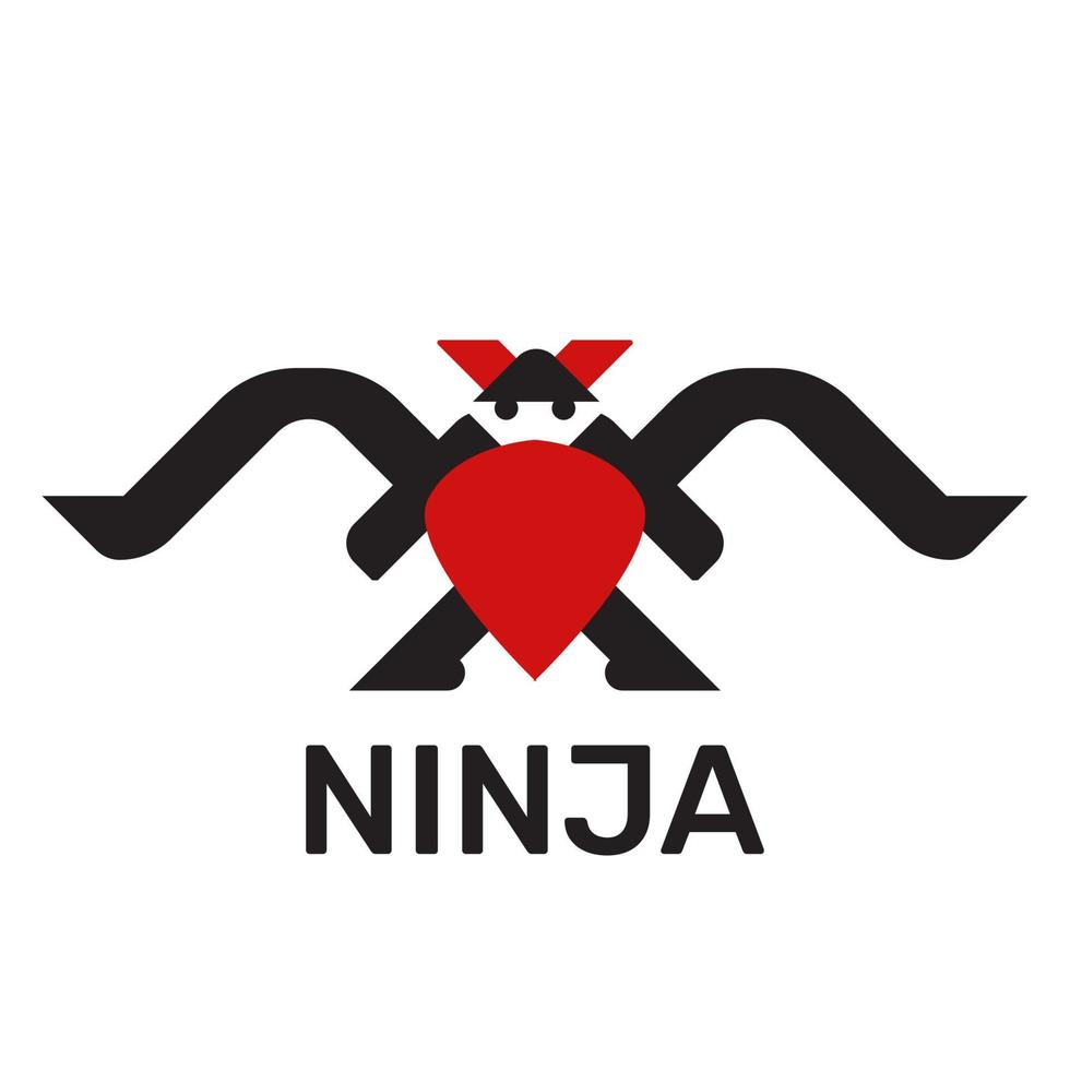 minimaal ninja-logo-ontwerp vector