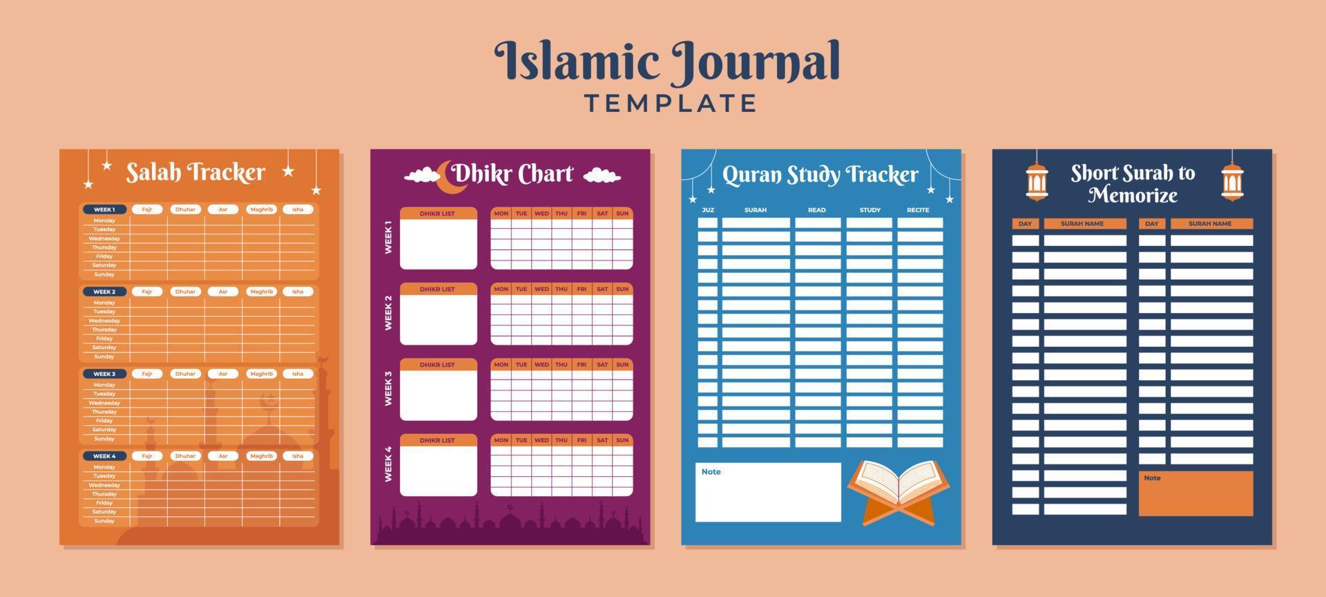 islamitisch dagboek sjabloon vector