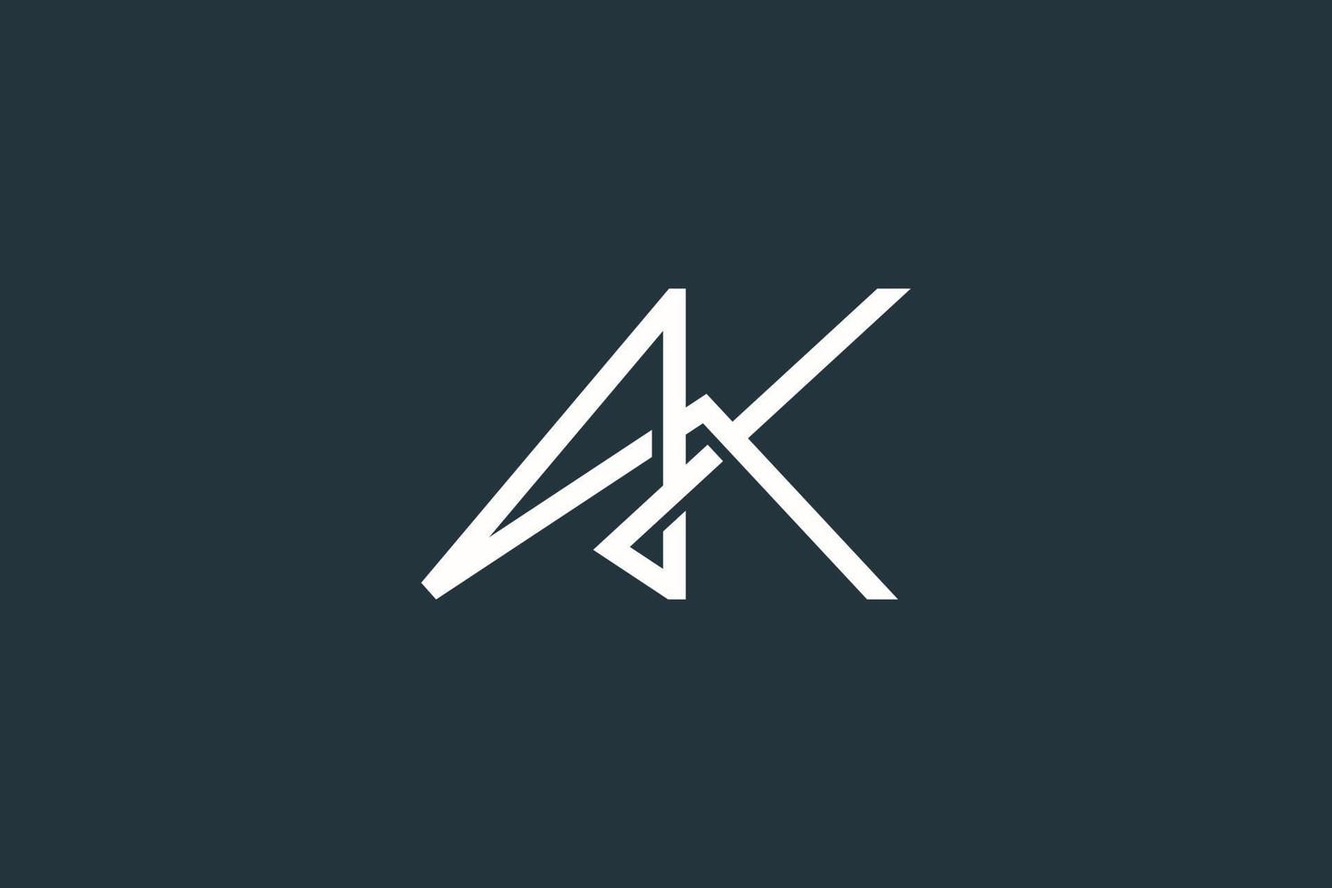 eenvoudig letter ak logo-ontwerp vector