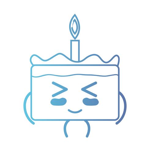 lijn schattig gelukkig zoete cake vector