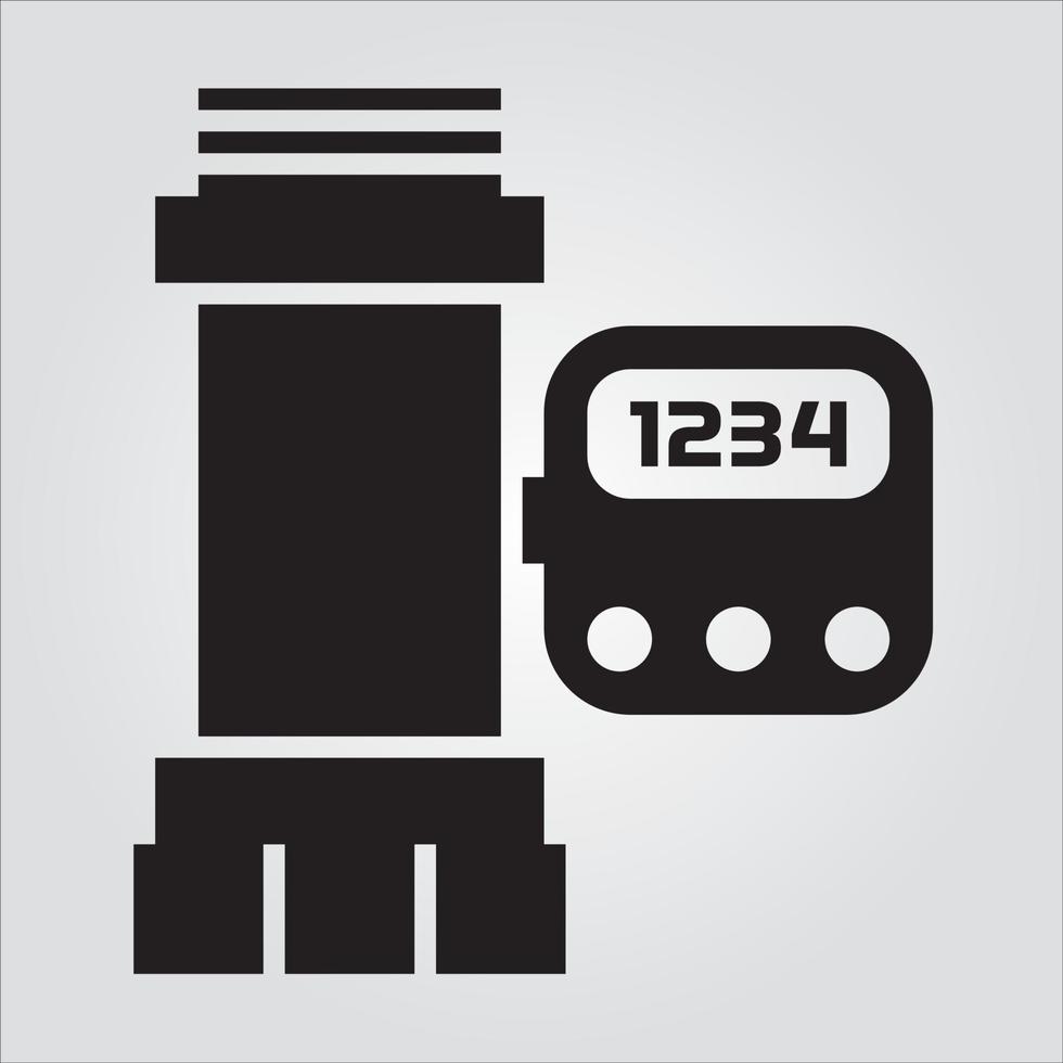 geïsoleerde pijp meter 2 glyph pictogram schaalbare vectorafbeelding gratis vector