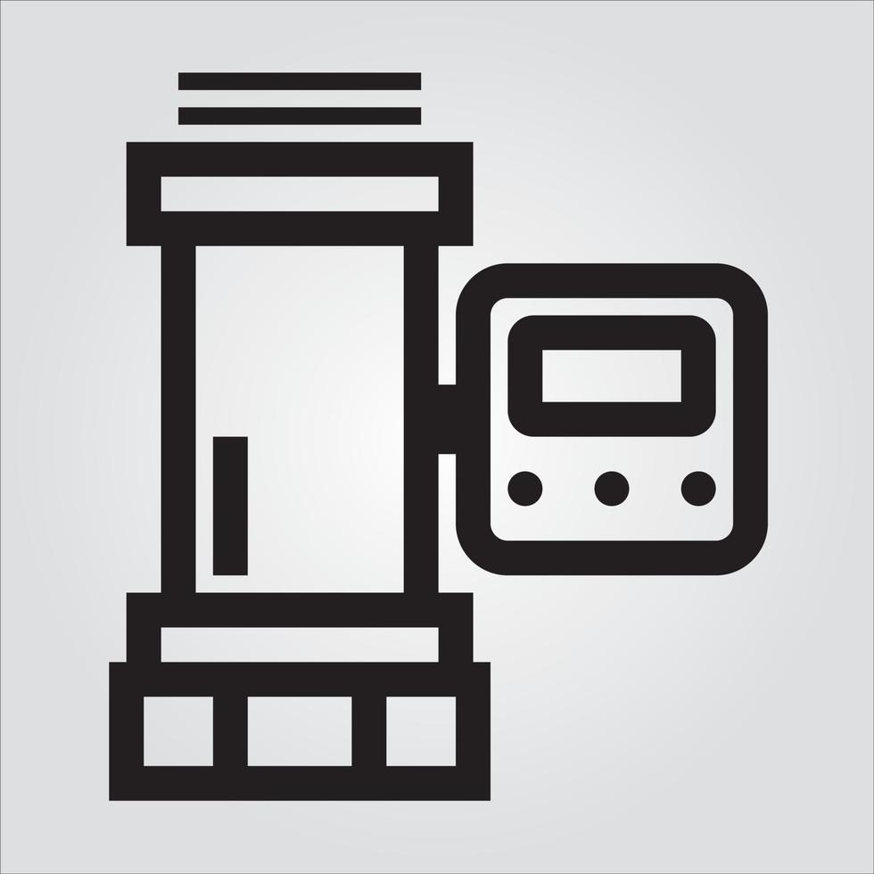 geïsoleerde gedetailleerde omtrek pijp meter 1 pictogram schaalbare vectorafbeelding gratis vector