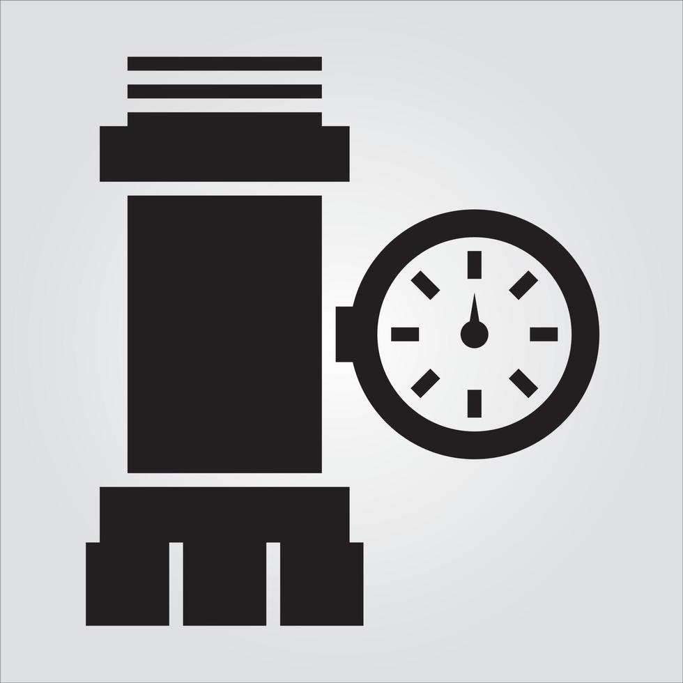 geïsoleerde pijp meter 1 glyph pictogram schaalbare vectorafbeelding gratis vector