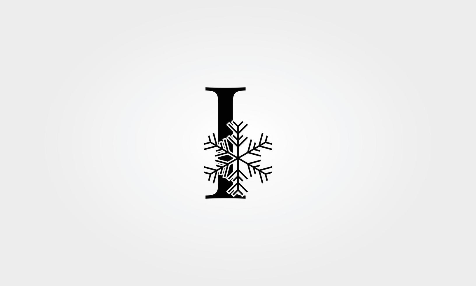 alfabet sneeuwvlok letter i vector