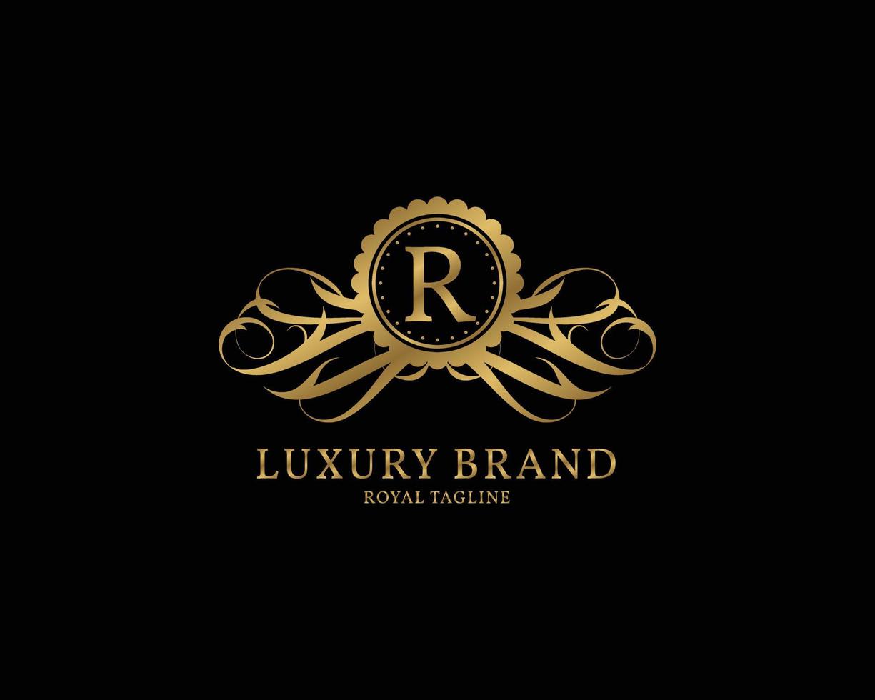 letter r luxe vintage logo vector
