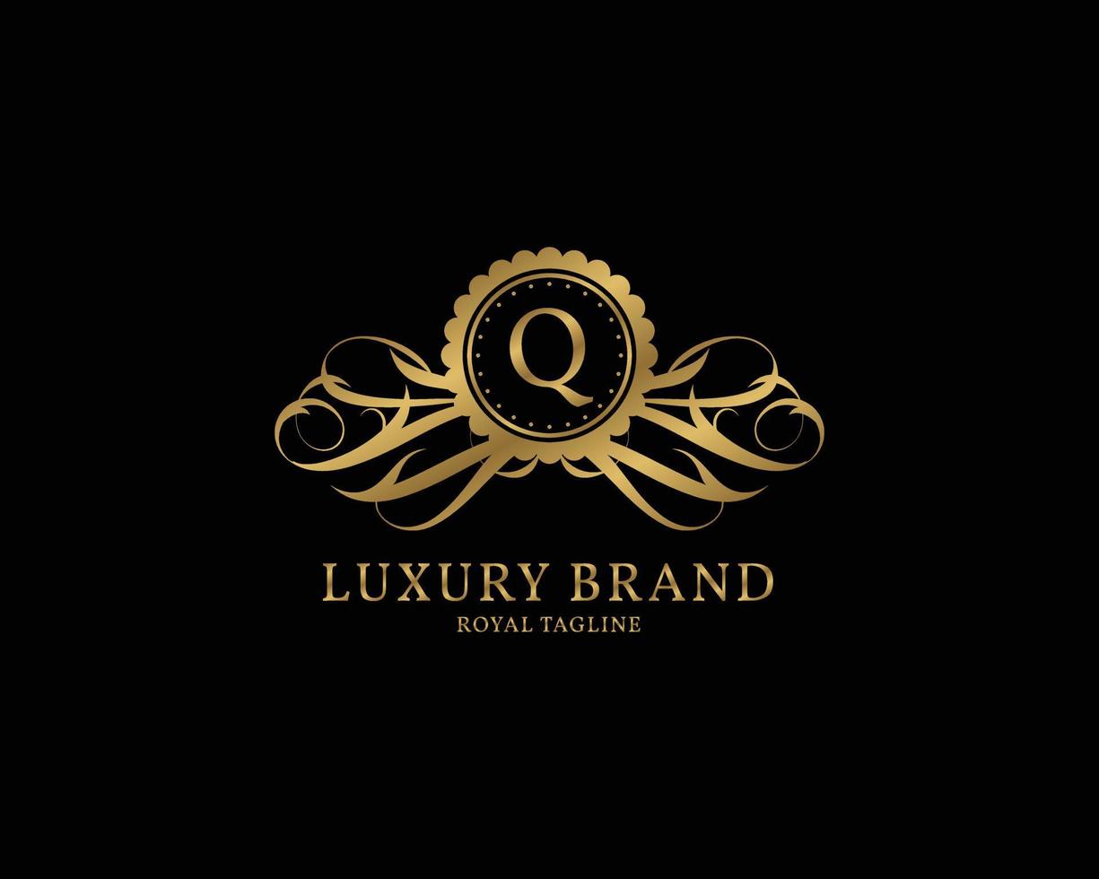 letter q luxe vintage logo vector