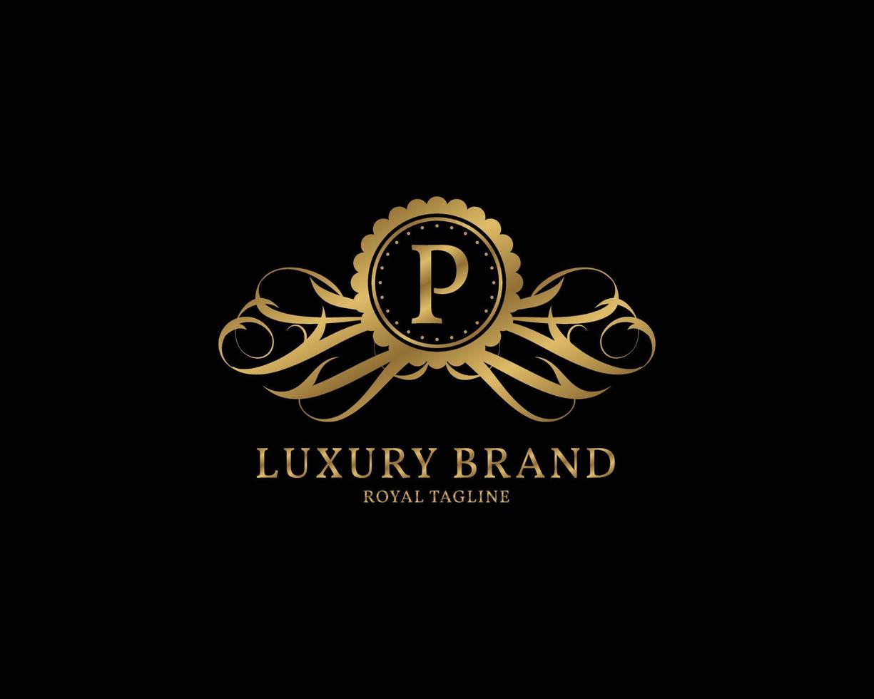 letter p luxe vintage logo vector