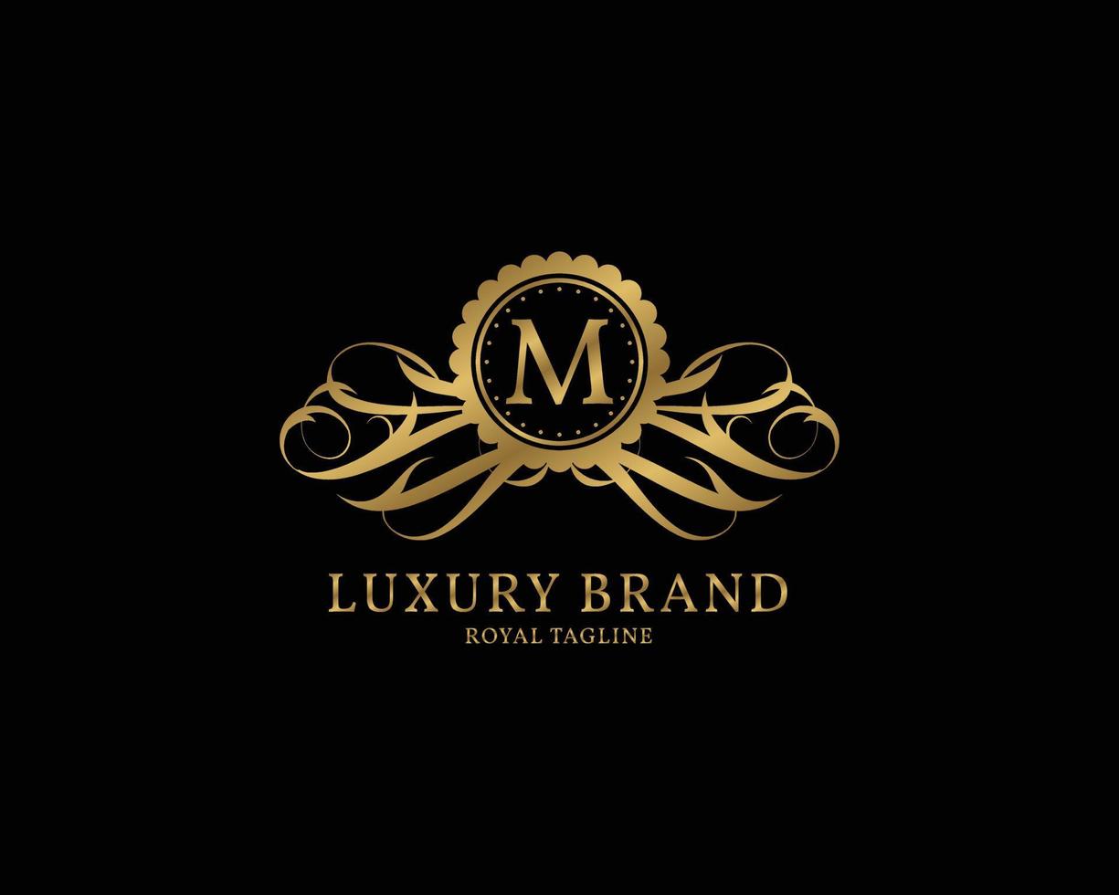 letter m luxe vintage logo vector