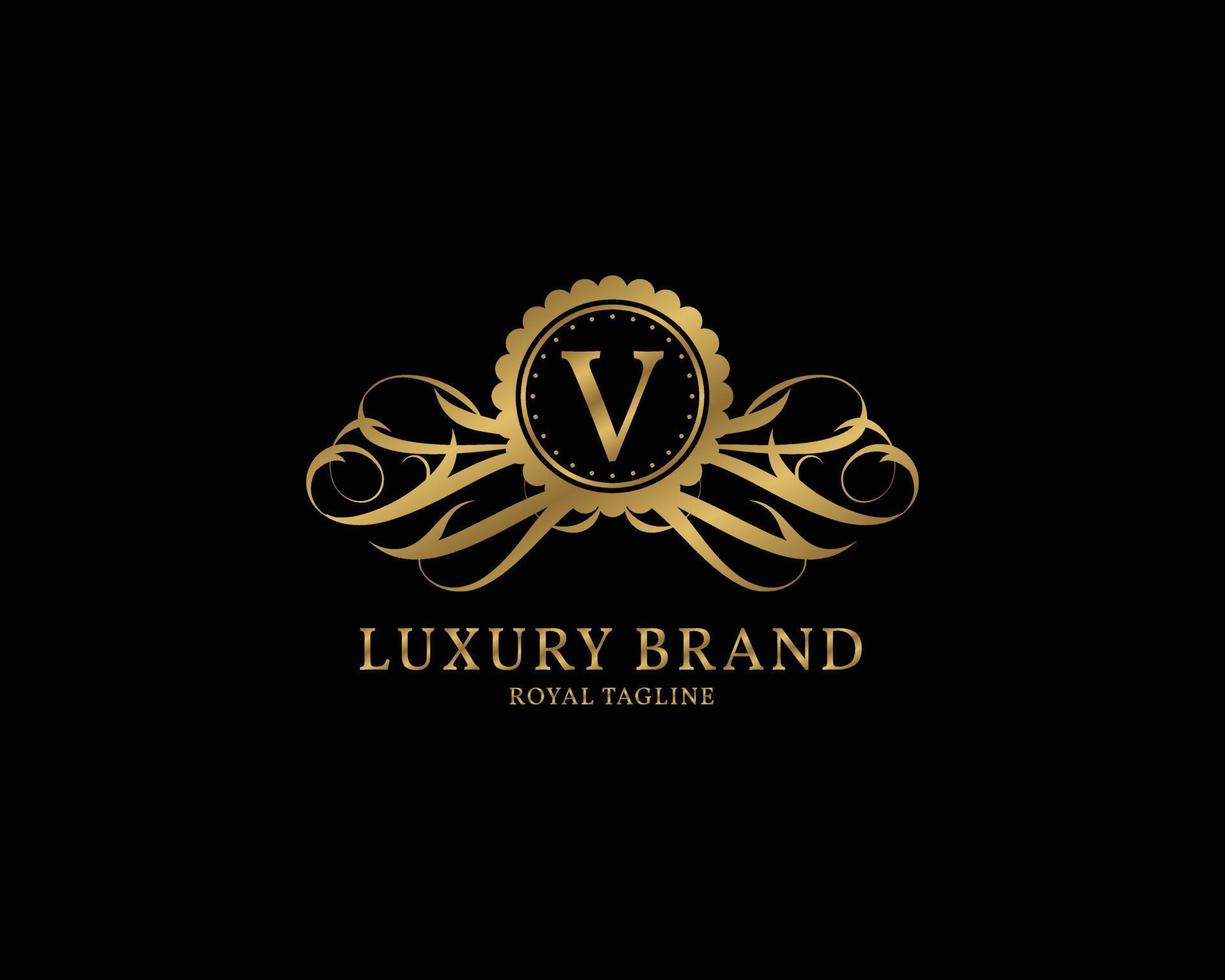 letter v luxe vintage logo vector