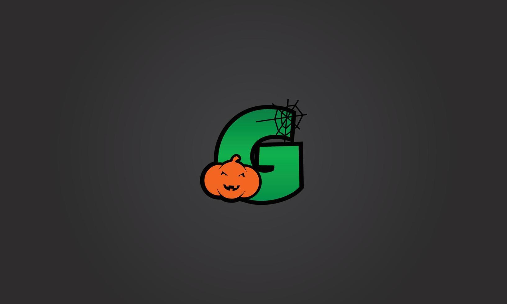 pompoen alfabet halloween letter g vector