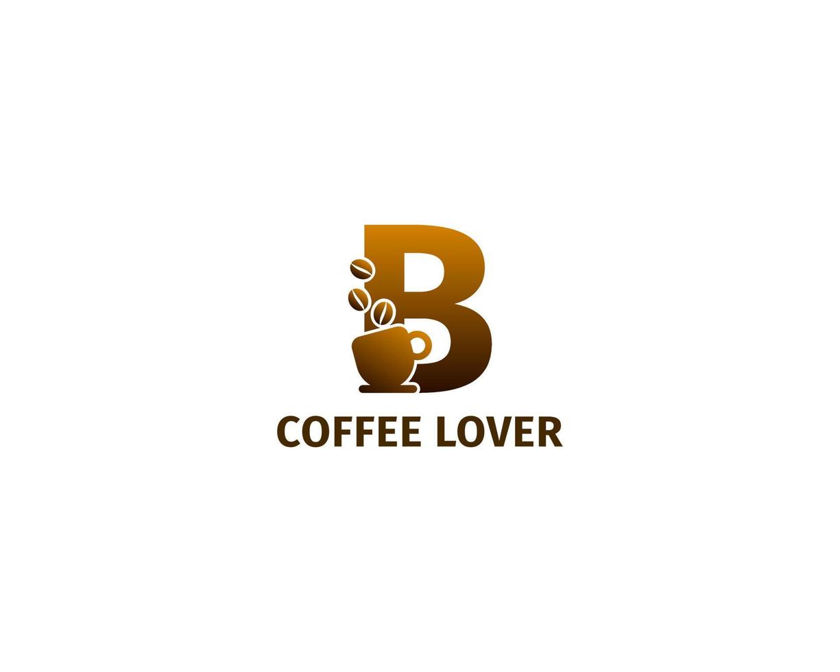 letter b koffie en kopje logo sjabloon vector