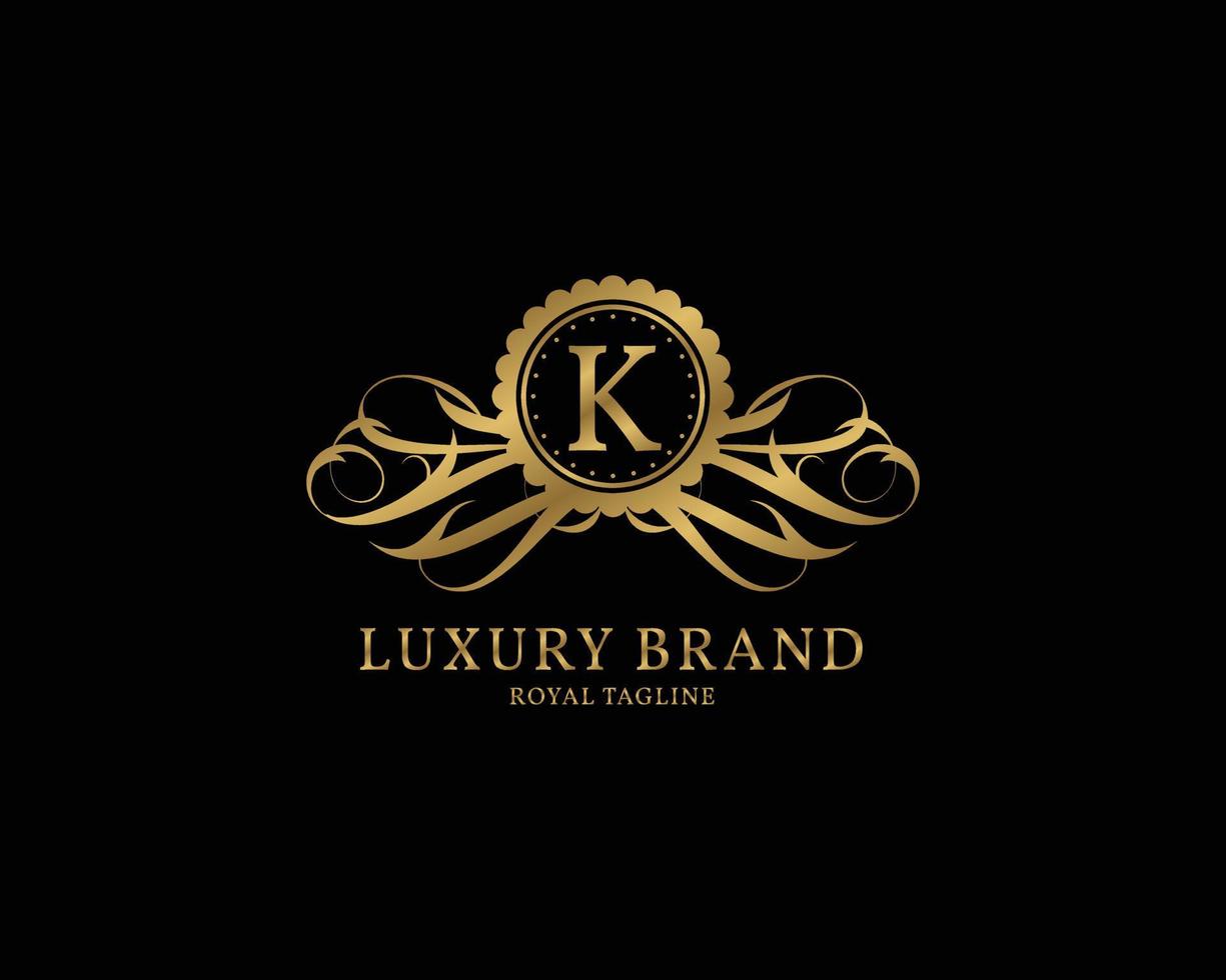 letter k luxe vintage logo vector