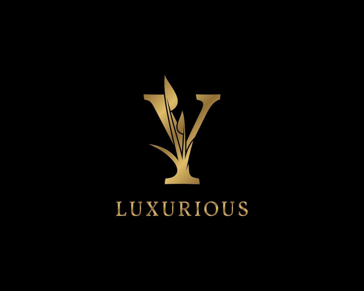 letter y luxe bloemen vintage logo vector