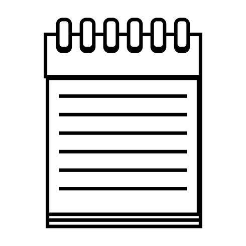 lijn notebookpapier objectontwerp om te schrijven vector
